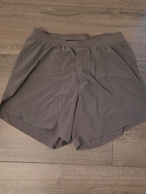 lululemon athletica Gray Workout Shorts with White Drawstring